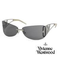 【Vivienne Westwood】英國精品時尚類運動星星無邊框系列造型太陽眼鏡(VW59206-鐵灰)
