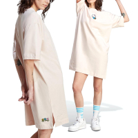 Adidas HK Dress 女款 米色 凱蒂貓 休閒 棉質 寬版 短袖 洋裝 II0764