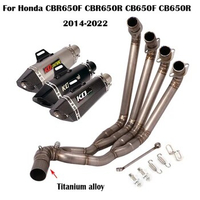 Titanium Alloy 51mm Header Front Connect Tube Motorcycle Exhaust System Slip For Honda CBR650F CBR650R CB650F CB650R 2014-2022