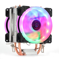 2 Heat s CPU Cooler RGB 90mm PWM 4Pin i5 PC Quiet for In LGA 1700 1200 2011 2011-3 1150 1151 AMD AM4