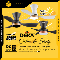 [SIRIM] DEKA 22\/34\"/42\" Concept Series Mini Fan With Light Kit DC Motor 14 Speed / Kipas Siling F
