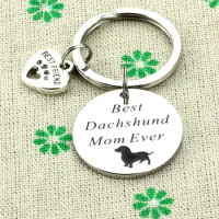 Dachshund Dog Stainless Steel Keychain Pet Dachshund Dog Pendant Pet Lover Gift Pendant Jewelry