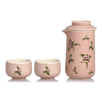 乾唐軒活瓷 | 喜果泡茶器 / 一壺+二杯 / 2色-復古玫瑰粉