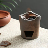 Mini clay barbecue grill charcoal stove one person table BBQ vintage tea wine stove candle warm stove home use 220-8