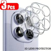 3Pcs Clear 3D Lens Protector for Xiaomi Redmi Note 14 13 Pro Plus + 4G 5G Camera Tempered Glass Cove