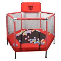 50 Inch Kids Trampoline with Enclosure Net Indoor Outdoor Rebounder for Child Toddler Age 3-12 Years Fitness Exercise Equipment