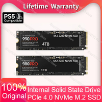 990 PRO พร้อมฮีทซิงค์ SSD 1TB 2TB 4TB PCIe Gen 4.0X4 Solid State Drive NVMe 2.0 M.2 2280 SSD ภายในสำหรับเดสก์ท็อปแล็ปท็อป PS5