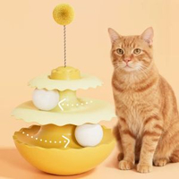 馬卡龍貓轉盤貓咪自嗨解悶神器不倒翁轉盤逗貓神器自幼貓寵物用品
