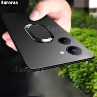 Auroras For VIVO Y27S Cover With Finger Ring Frosted Silicone Shell For Vivo Y27 5G Y36 4G Shockproof Phone Case