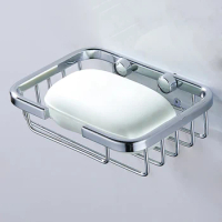 Soap Dishes Stainless Steel Wall-Mounted Shower Soap Holder Fashion Bathroom Storage Box Container Soap Dish Basket Tray Rack