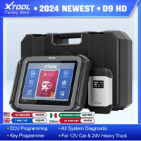 XTOOL D9 HD OBD2 Scanner 12V Car &amp; 24V Heavy Duty Truck All Systems Diagnostic Tools ECU Programming Auto Key 45+ Reset