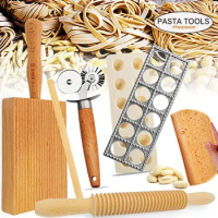 Gnocchi and Butter Board Wooden Set Italian Pasta Making Tools Ravioli Mold Cutter for Homemade Cavatelli Garganelli Pasta Maker