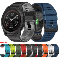 22mm 26mm QuickFit Silicone Watch Strap For Garmin Tactix 7 Pro Delta Bravo Watchband Fenix 6 6X 7X 7 5 5X Bracelet Wristband