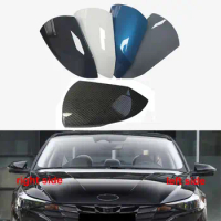 For Hyundai Elantra 7th 2021 Car Accessories Rearview Mirror Cover Side Mirrors Housing Shell Color Painted Carbon Fiber