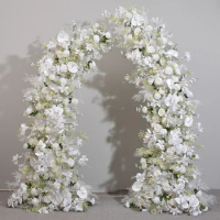 White Rose Anthurium Centerpieces For Tables Wedding Backdrop Horn Arch Decor Arrangement Floral Aisle Floor Stage Stand