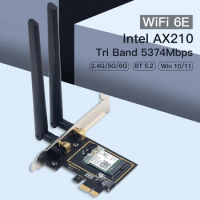 WiFi 6E Intel AX210 Tri Band 2.4G/5G/6Ghz PCIE Network Card WiFi Adapter AX210NGW Bluetooth 5.2 802.11ax PCI Wireless Card Win10