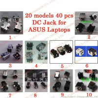 20models, 40 PCS, Laptop DC Power Jack Connector for ASUS Laptops X200 X53 1001 1005 UL30 G53 G74 G71 F83.......DC Power Jack