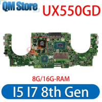 Mainboard For ASUS Zenbook UX550GD UX550GEX UX550GE UX550G UX550GDX Laptop Motherboard I5 I7 I9 CPU GTX1050 GTX1050Ti 16G RAM