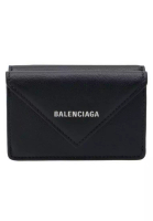 BALENCIAGA Balenciaga E'S Papier Mini 三折式皮夾(黑色)