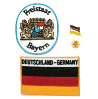 DIY裝飾燙布貼 三件組 巴伐利亞地標＋德國國旗刺繡+金屬別針 徽章 帽子布鞋衣服貼 燙貼 臂章