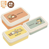 小禮堂 San-X 拉拉熊 塑膠保鮮盒3入組 (悠閒生活款)