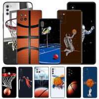 Astronaut Basketball Silicone Black Phone Cases for Samsung Galaxy A54 5G A04 A03 A34 A01 A02 A50 A70 A40 A30 A20 S A10 E Cover