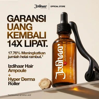 [PAKET MAKSIMAL] Izdihaar Hair Ampoule 60ml + Hyper Derma Roller | Serum Penumbuh Rambut Pria Anti R