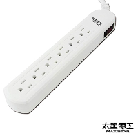 【太星電工】電腦線一開六插延長線 3P/15A/9尺