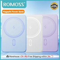 ROMOSS WMS10 PD 20W Power Bank Magnetic 10000mAh 15W Wireless Fast Charge Magsafe Powerbank Thin External Battery For iphone 15