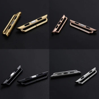 CARLYWET Silver Gold Rose Gold Black Watch Band Connector Adapter For AppleWatch iWatch Sports 38mm40mm42mm44mm with Screwdriver