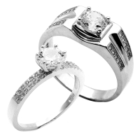 ELFI Knight Lumina 925 Silver Couple Ring C49
