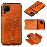 For Samsung Galaxy A12 Case Leather Wallet Card Slot Flip Phone Case For Samsung A12 A 12 SM-A125 Magnetic Car Holder Back Cover