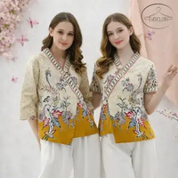 Evercloth Cavia Blouse Wanita Atasan Wanita Blouse Batik PANJANG International - S/L CREAM