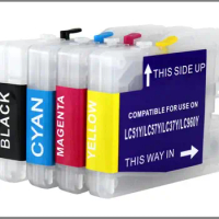 einkshop LC51 LC57 LC37 LC960 LC970 LC10 LC1000 Refillable Ink Cartridge For Brother DCP-130C 135C 150C DCP-330C 350C