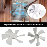 RV Vent Fan Blade 6" Replacement Vent Fan D Hole 6 Blades RV Roof Vent Fan Motor Exhaust Fan 12V for Range Hood Bathroom