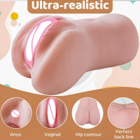 Sex Toys Pussy¨ For Men Soft Silicone Adult Supplies Male Masturbator 2 In 1 Dual Channel Rubber Vagina Sexy Toys Pocket Pusyy