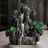 供應樹脂工藝品家居擺件香爐 創意高山流水LED燈飾品倒流香爐