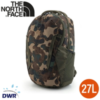 【The North Face 27L 防潑水舒適減壓休閒後背包《迷彩綠》】3VY2/雙肩包/休閒背包/電腦背包/學生書包