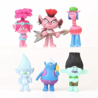 6Pcs/Set Trolls 2 Cartoon Action Figure Toys Trolls World Tour PVC Model Kids Charm Birthday Festival Gifts Children Collection