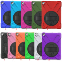 30pcs/lot For iPad Pro 11 2018 Wrist Strap Silicone+PC Shockproof Heavy Duty Hard Case With Stand For iPad Pro 9.7 2016
