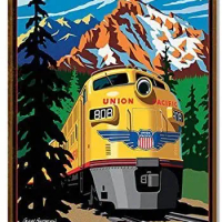 Dark Branches Union Pacific Tin Sign, Union Pacific Reproduction Railroad Metal Sign, 8" X 12" inch Aluminum Sign.