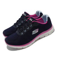 Skechers 休閒鞋 Flex Appeal 4 寬楦 女鞋 緩震 緩衝 舒適 郊遊 踏青 可機洗 藍 紫 149570-WNVPR