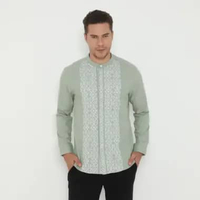 Platini Kemeja Pria Koko Shanghai Lengan Panjang 961393 SAGE GREEN S