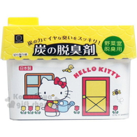小禮堂 Hello Kitty 日製冰箱用除臭劑《白.黃屋頂.房子.澆花.150g》