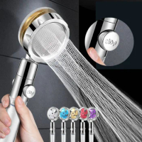 High-pressure Water-saving Handheld Propeller Shower Head with Filter Whirlpool Shower Head Pause Switch Hydrojet