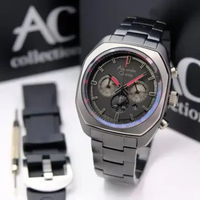 JAM TANGAN PRIA ALEXANDRE CHRISTIE AC 6666 / AC6666 / 6666 PAKET FREE TALI DAN OBENG ORIGINAL - blac