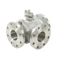 DN100 304 Stainless Steel 3-way Flanged Ball Valve T/L type Q44F/Q45F-16P 4" Reversing and Shunting Switching Regulating Valve