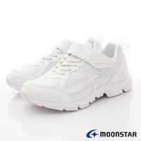 日本月星Moonstar機能童鞋閃電競速衝刺系列3E寬楦競速運動鞋款10351白(中大童段)