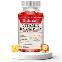 Didacat Vitamin B Complex Health Supplement (containing Vitamins B1, B2, B6, etc.) supports brain, e