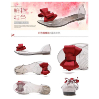 New Fashion Women's Jelly Shoes with Bow, Lightweight and Comfortable Crystal Shoes, Shallow Non-Sli